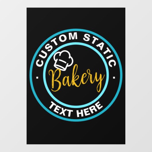 Storefront static cling clear decal or Bakery (Vel)