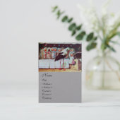 STOREN MET BABIES, BABY SHOWER grijs papier Visitekaartje (Staand voorkant)