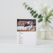 STOREN MET BABIES, BABY SHOWER, witboek Visitekaartje (Staand voorkant)