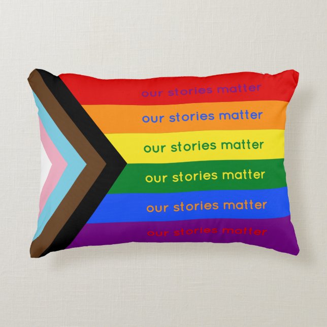 Stories Matter Gay Pride Intersection Rainbow Flag Accent Kussen (Voorkant)