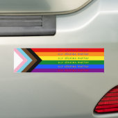 Stories Matter Gay Pride Intersection Rainbow Flag Bumpersticker (Op auto)