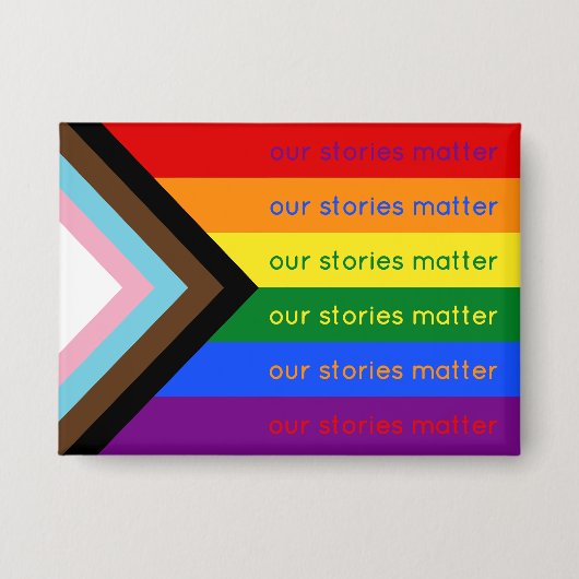 Stories Matter Gay Pride Intersection Rainbow Flag Button (Voorkant)