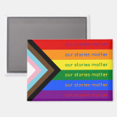 Stories Matter Gay Pride Intersection Rainbow Flag Magneet (Voorkant / Achterkant)