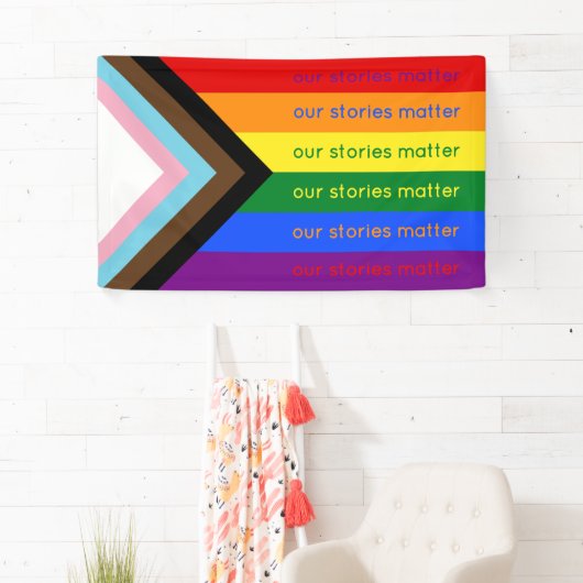 Stories Matter Gay Pride Intersection Rainbow Flag Spandoek (Insitu)
