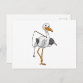Stork als Fisher met Geviste staaf Briefkaart (Voorkant / Achterkant)