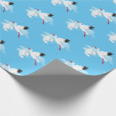 Stork and Baby Boy in Clouds Cadeaupapier (Hoek)