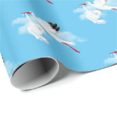 Stork and Baby Boy in Clouds Cadeaupapier (Rol Hoek)