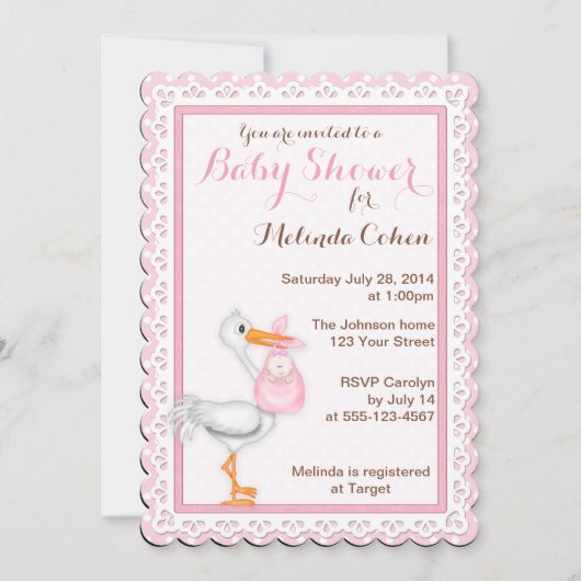 Stork and Eyelet Lace Kaart (Voorkant)