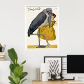 Stork and Young Woman - Art Nouveau - Jugend Poster (Thuiskantoor)
