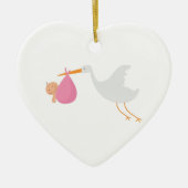 Stork Arrival Keramisch Ornament (Voorkant)