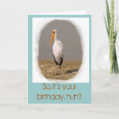 Stork Art Birthday Kaart (in aqua) (Voorkant)
