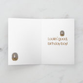 Stork Art Birthday Kaart (in aqua) (Binnen)