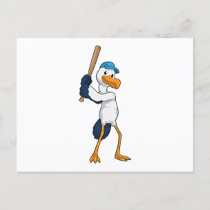 Stork at Baseball Briefkaart