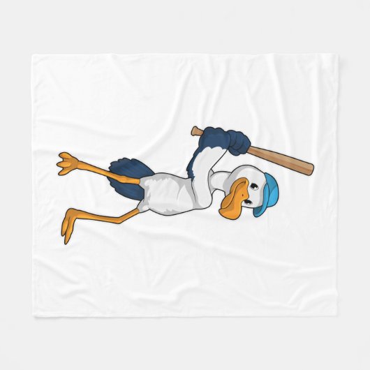 Stork at Baseball Fleece Deken (Voorkant (Horizontaal))