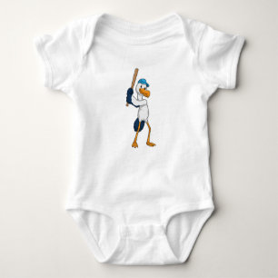 Stork at Baseball Romper