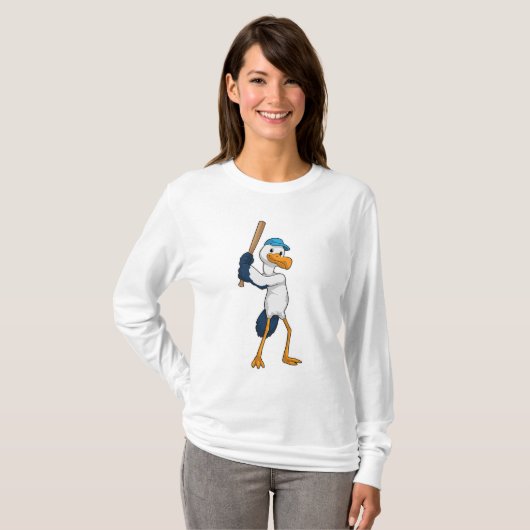 Stork at Baseball T-shirt (Voorkant volledig)