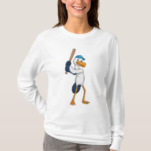 Stork at Baseball T-shirt