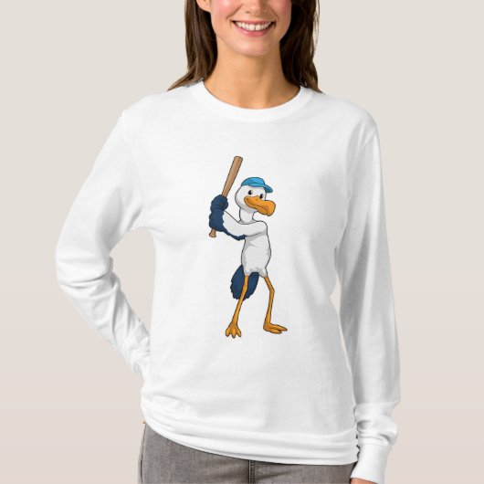 Stork at Baseball T-shirt (Voorkant)