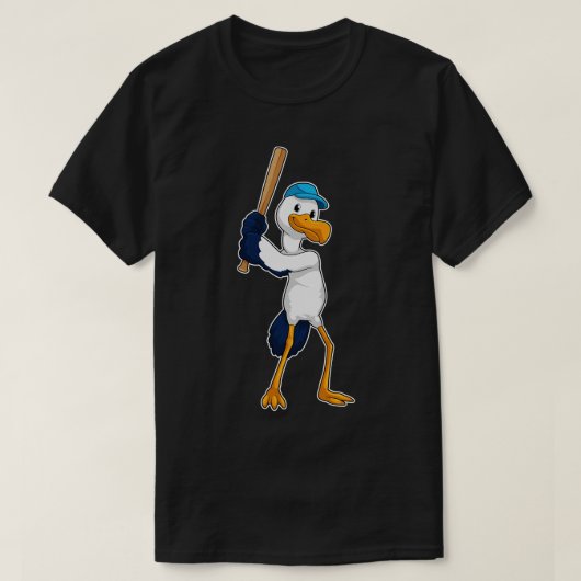 Stork at Baseball T-shirt (Design voorkant)