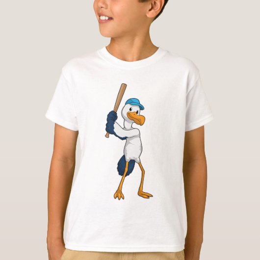 Stork at Baseball T-shirt (Voorkant)
