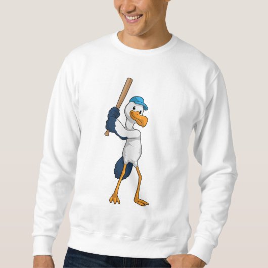 Stork at Baseball Trui (Voorkant)