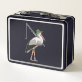 Stork at Fishing with Fishing rod (Achterkant)