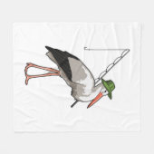 Stork at Fishing with Fishing rod Fleece Deken (Voorkant (Horizontaal))