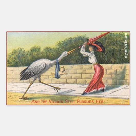 Stork Attack Stickers (zonder kinderen) (Voorkant)