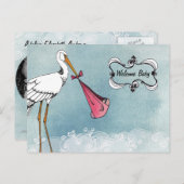 Stork Baby aankondiging (Voorkant / Achterkant)