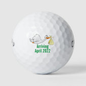 Stork Baby Aankondiging Golfballen (Voorkant)