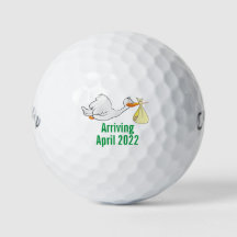 Stork Baby Aankondiging Golfballen
