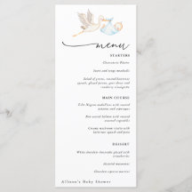 Stork Baby Boy Douche Menu