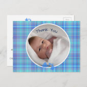 Stork baby boy foto aankondiging (Voorkant / Achterkant)