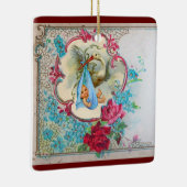 STORK BABY BOY SHOWER 2 Blue Aquamarine Keramisch Ornament (Rechts)