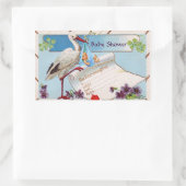 STORK BABY BOY SHOWER 2 RECHTHOEKIGE STICKER (Tas)