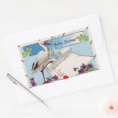 STORK BABY BOY SHOWER 2 RECHTHOEKIGE STICKER (Envelop)