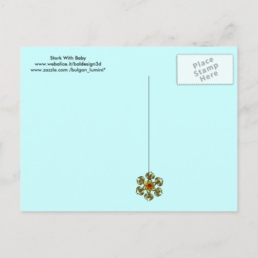 STORK BABY BOY SHOWER 2 UITNODIGING BRIEFKAART (Achterkant)