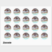 STORK BABY BOY SHOWER 3 blue Ronde Sticker (Vel)