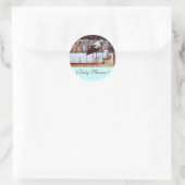 STORK BABY BOY SHOWER 3 blue Ronde Sticker (Tas)