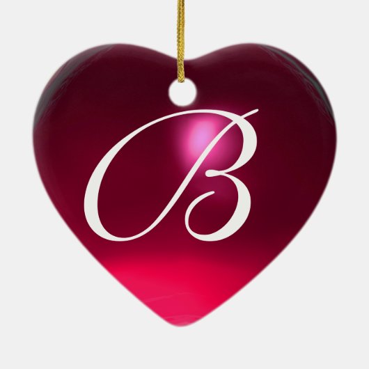 STORK BABY BOY SHOWER 3 MONOGRAM Red Ruby Keramisch Ornament (Achterkant)