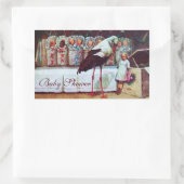 STORK BABY BOY SHOWER 3 roze Rechthoekige Sticker (Tas)