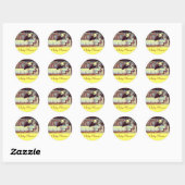 STORK BABY BOY SHOWER 3 yellow Ronde Sticker (Vel)