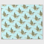 STORK BABY BOY SHOWER, Blauwgroen Blue White Cadeaupapier (Vlak)