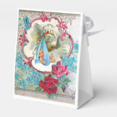 STORK BABY BOY SHOWER BLUE GEM MONOGRAM White Bedankdoosjes (Achterkant)