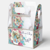 STORK BABY BOY SHOWER BLUE GEM MONOGRAM White Bedankdoosjes (Geopend)