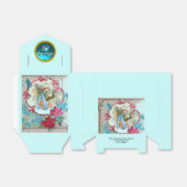 STORK BABY BOY SHOWER BLUE GEM STONE MONOGRAM BEDANKDOOSJES (Uitgevouwen)