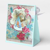 STORK BABY BOY SHOWER BLUE GEM STONE MONOGRAM BEDANKDOOSJES (Achterkant)