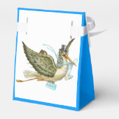 STORK BABY BOY SHOWER BLUE GEM STONE MONOGRAM BEDANKDOOSJES (Achterkant)