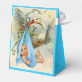 STORK BABY BOY SHOWER BLUE GEM STONE MONOGRAM BEDANKDOOSJES (Achterkant)