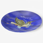 STORK BABY BOY SHOWER Blue Sky Papieren Bordje (Gekanteld)